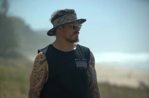 Wai-Tai Navy Tipua Muscle Top