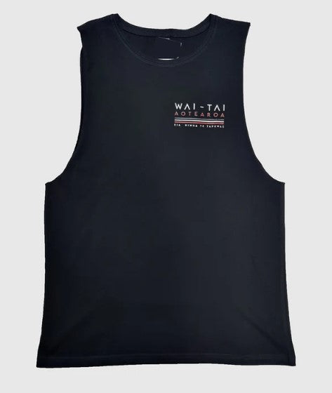 Wai-Tai Black Tohu Muscle Top