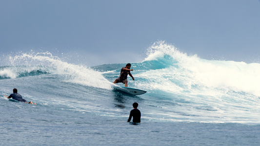 Rangi Tukunoa doing a cutback on his surfbard