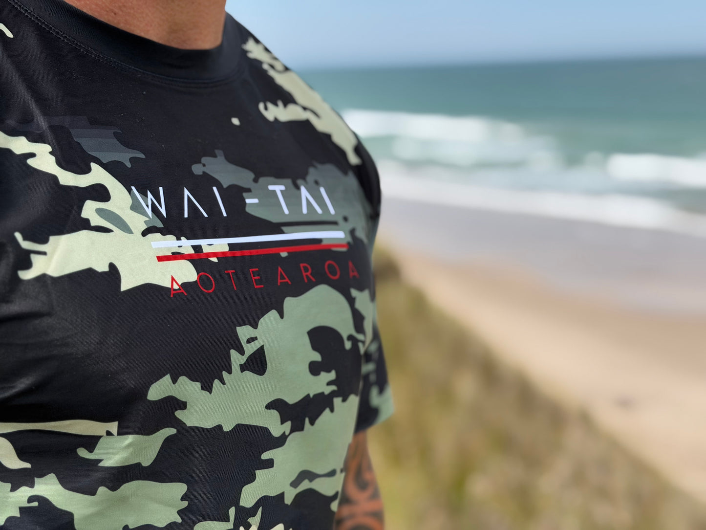 Wai-Tai Aotearoa Kaitiaki Camo Rash Tee
