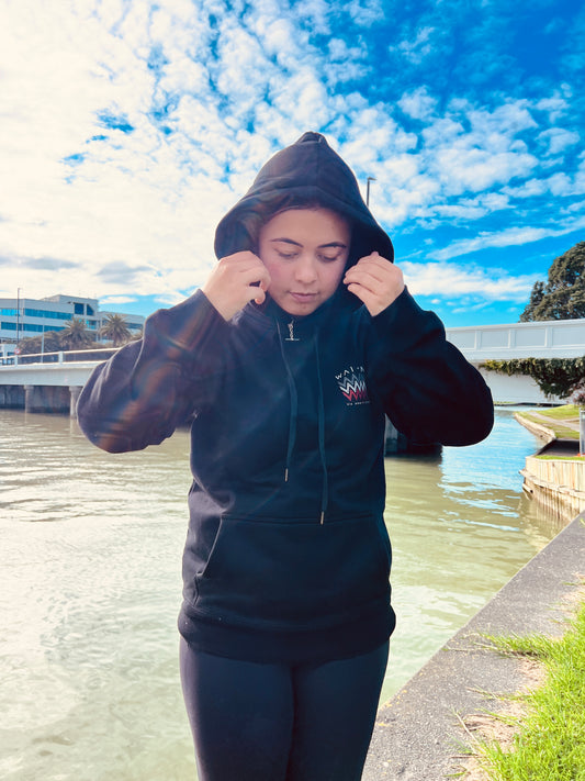 Wai-Tai Black Kaitiaki Hoodie
