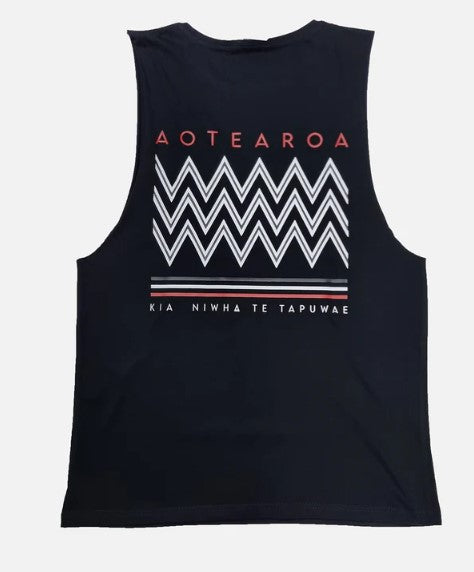 Wai-Tai Black Tohu Muscle Top