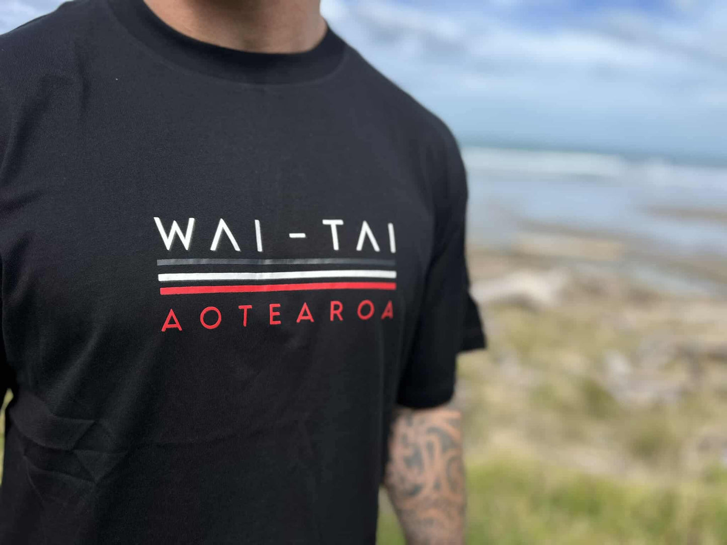 Waitai Tipua Heavy weight Blackout Maori T-shirt