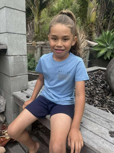 Wai-Tai Kids Petrol Blue Mangopare Tee