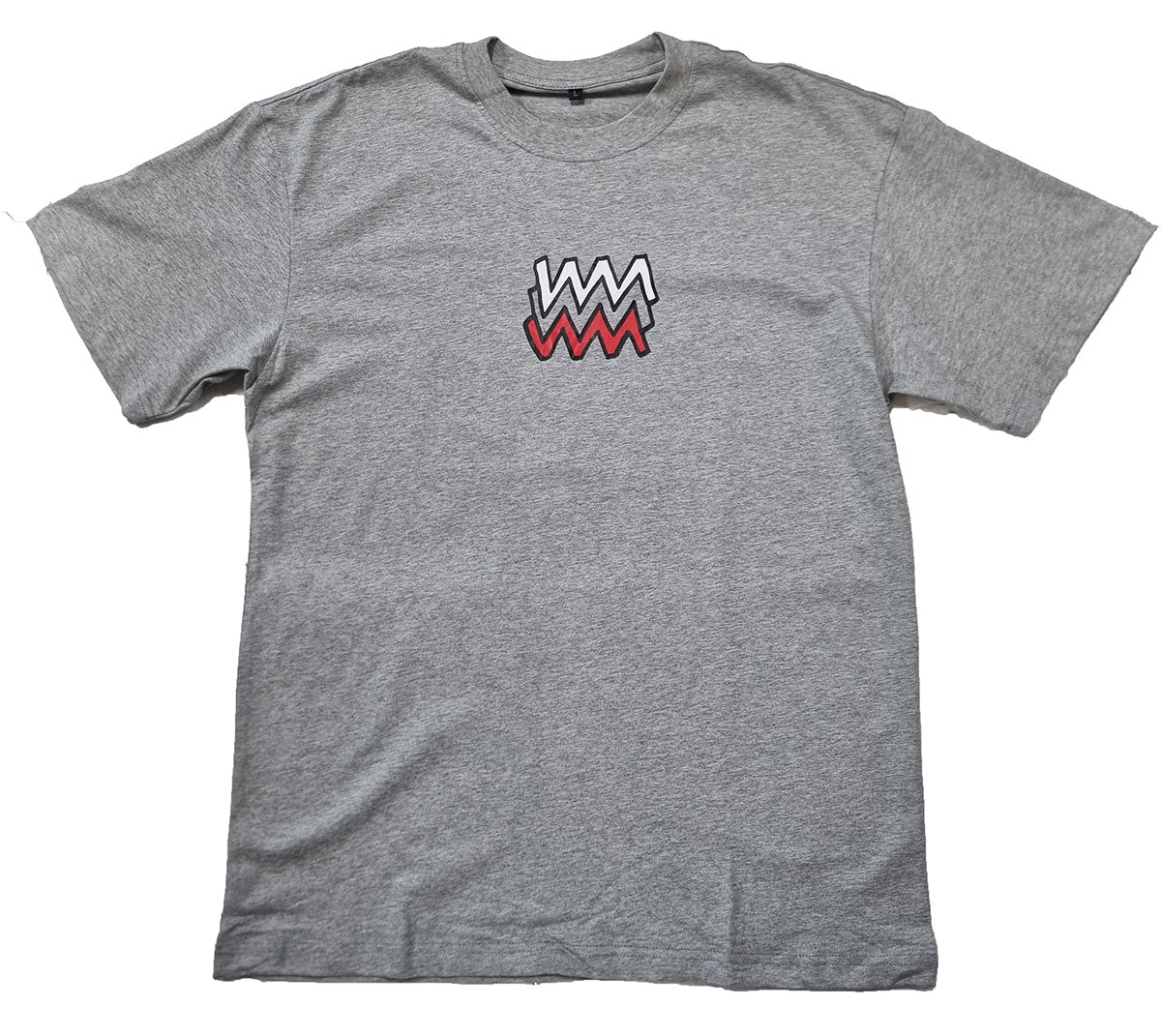Wai-Tai Mangopare Unisex Maori Design Tee - Mokoira Makaurangi Series in grey marle from front