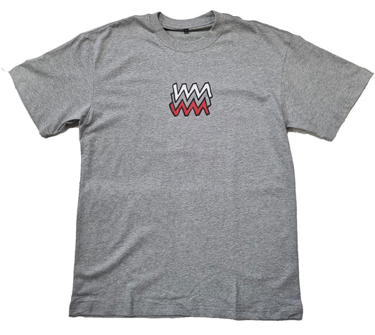 Wai-Tai Mangopare Unisex Maori Design Tee - Mokoira Makaurangi Series in grey marle from front